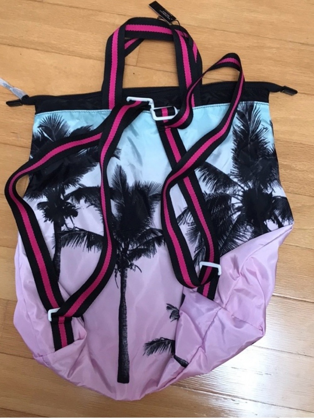 Victoria's Secret Pink and Black Palm-Print Backpack - Picture 5 of 5